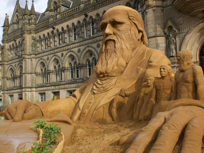 Darwin standing proud in front of Bradford City Hall
