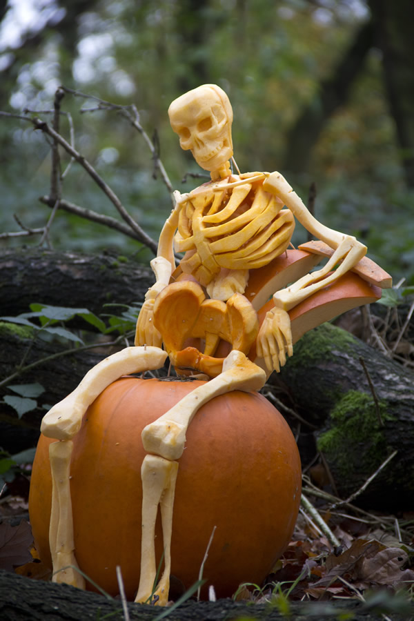 pumpkin carving skeleton