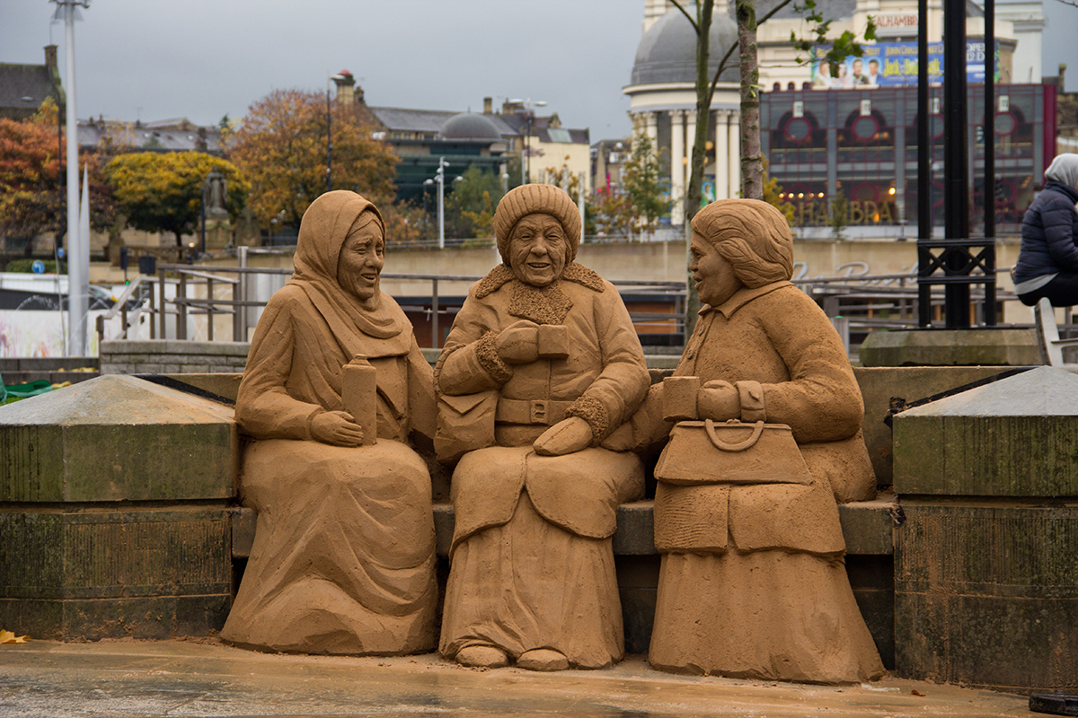 One of the sand sculpture's made for the Bradford sand sculpture event by Jamie Wardley and Claire Jamieson