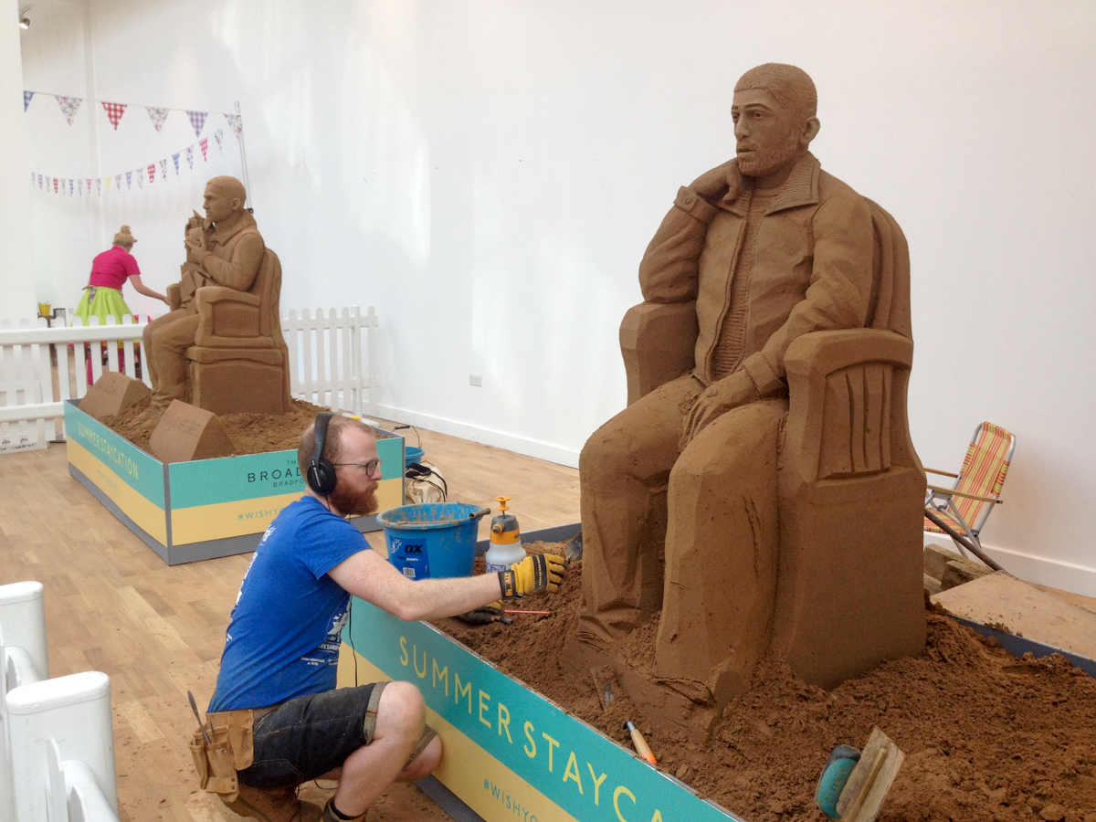 sand sculptures in progress