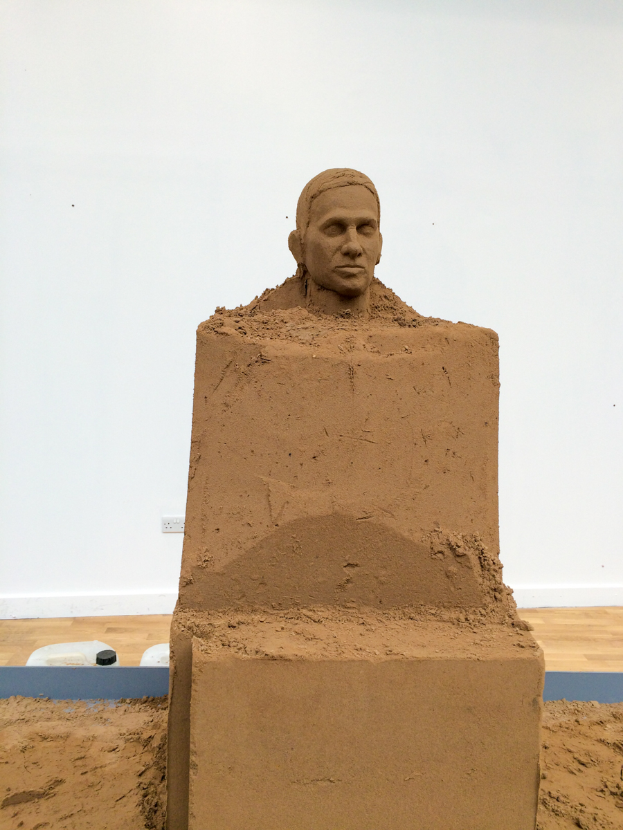 sand sculpture in progress