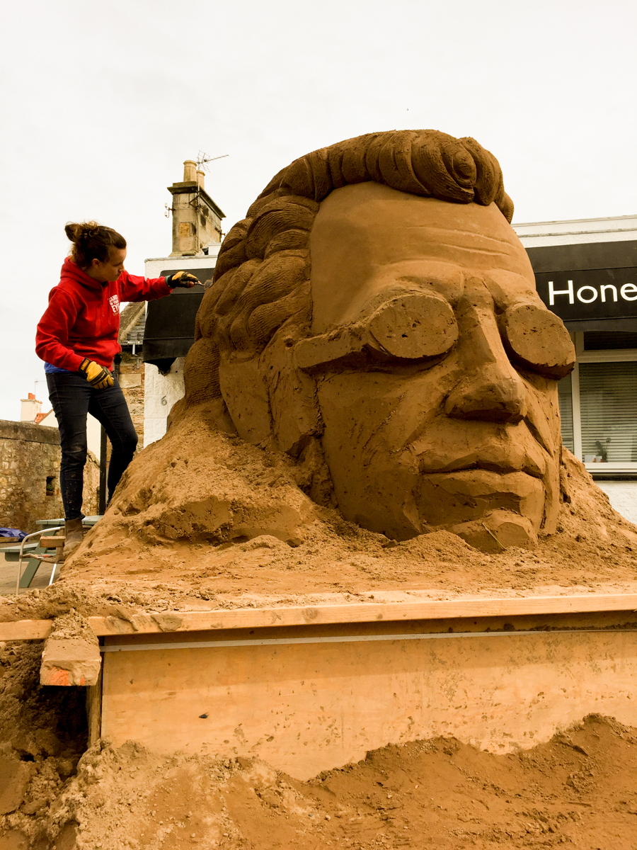 Giant sand sculptures Scotland Sand In Your Eye