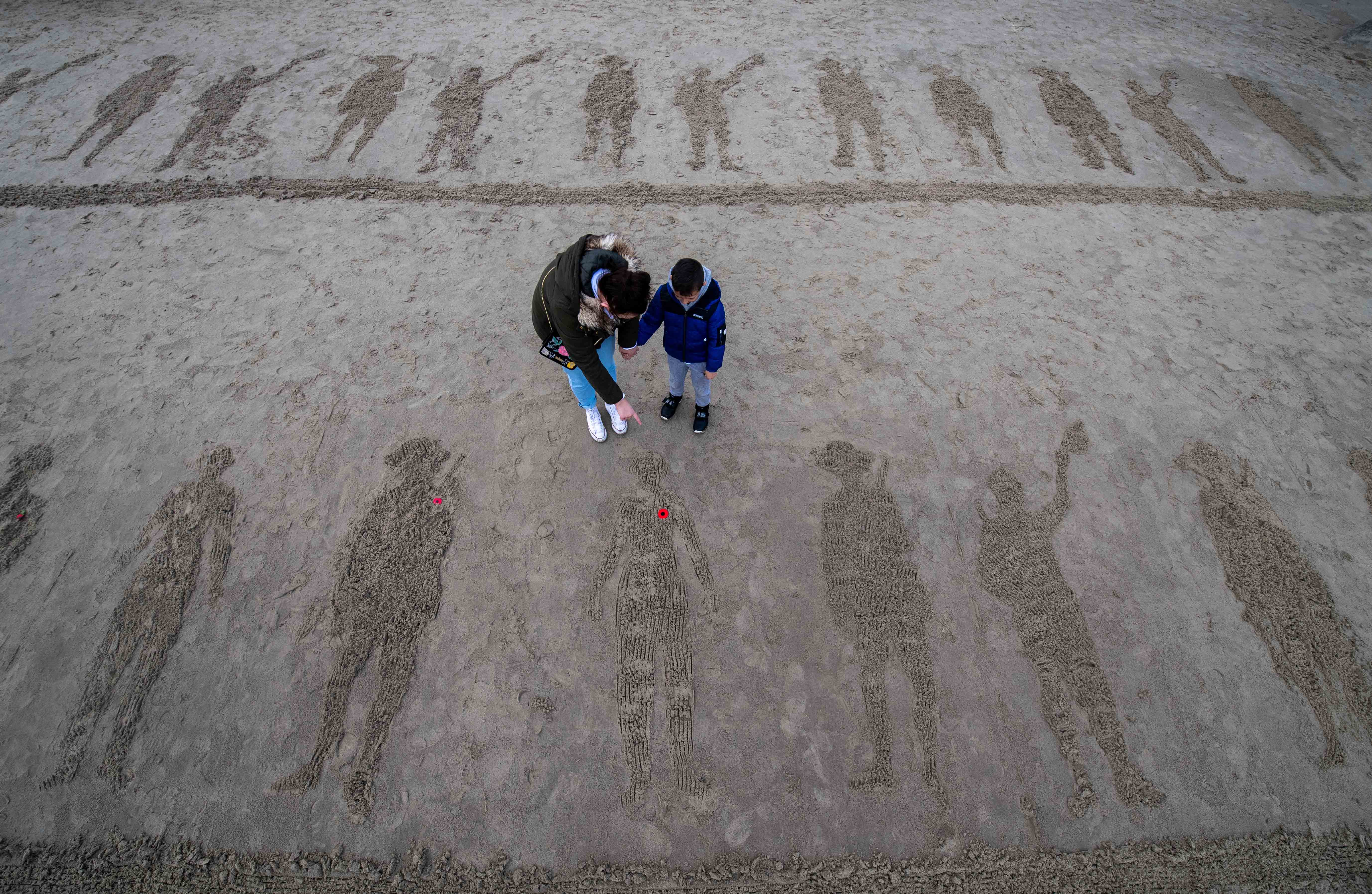 sand drawing beach art c. Getty Images Chris Ratcliffe