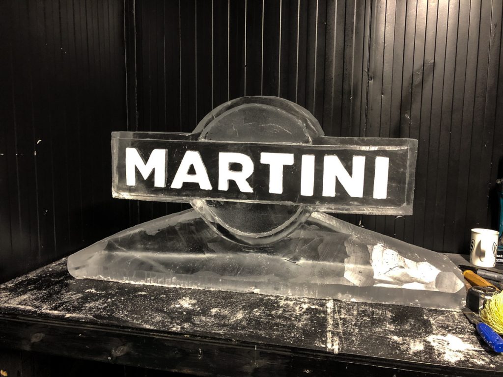 Martini ice sculpture