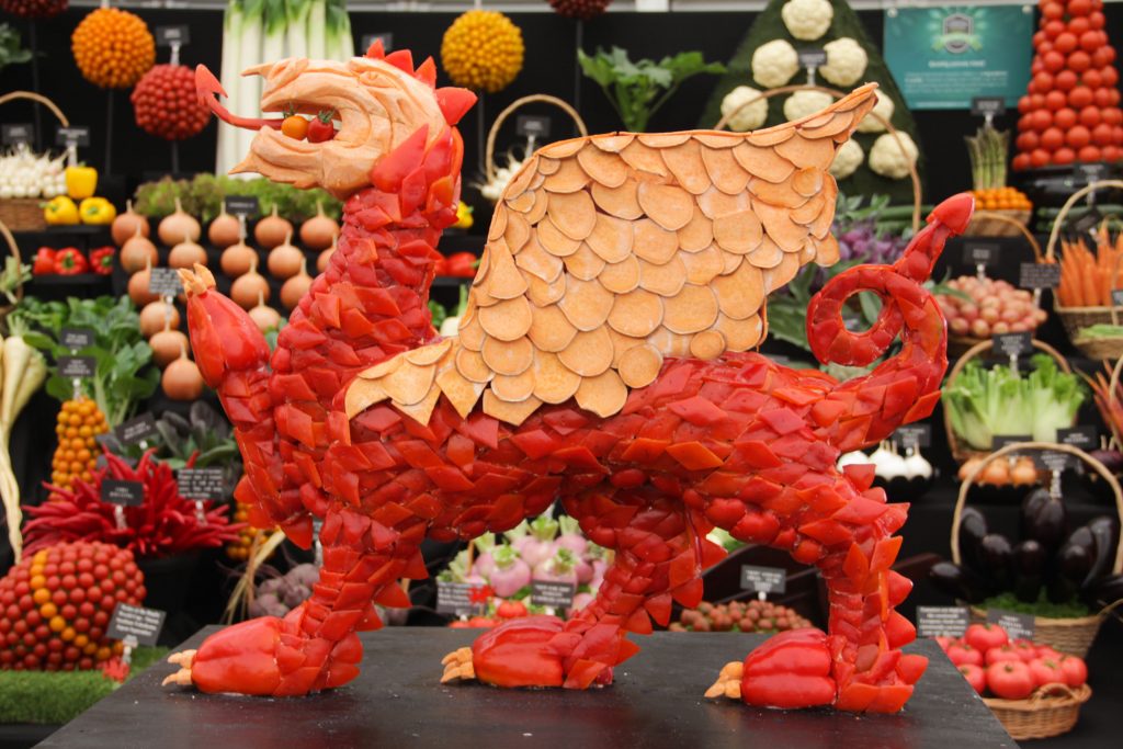Wales dragon vegetable sculpture