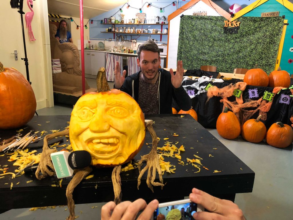 3d carved pumpkin for pr and events